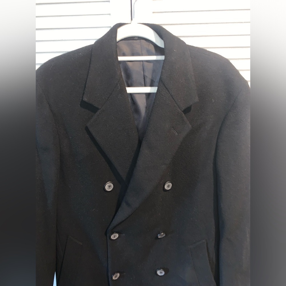 London Fog Vintage Wool Double breasted Men’s long Coat 38S - Picture 12 of 15